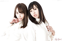 Kisaki Aya and Yokoyama Natsuki shirt unbuttoned